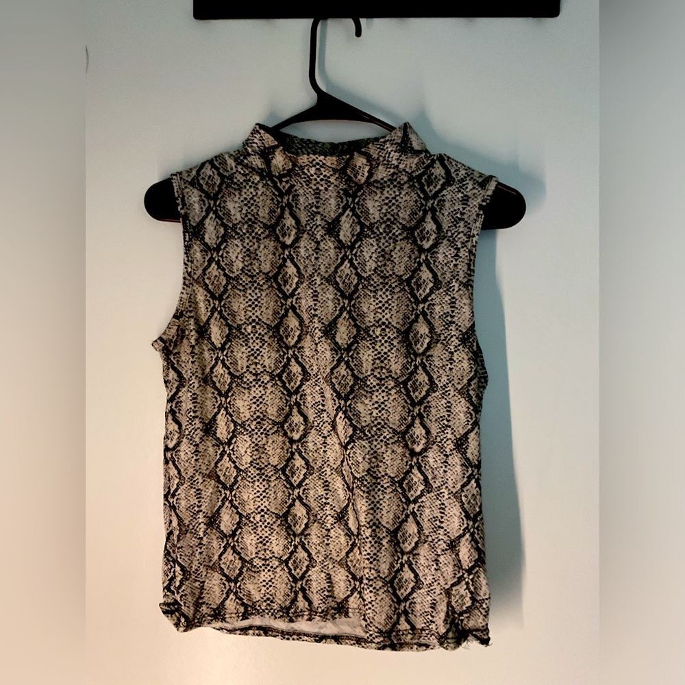 Olivia Rae Snakeskin style tank top with turtle neck
